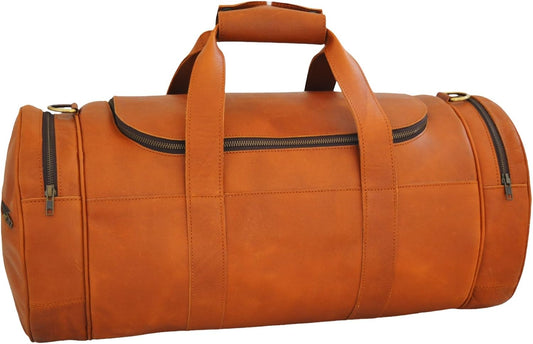 22-Inch Genuine Leather Duffle Bag – Handmade Travel, Gym & Weekender Bag for Men & Women