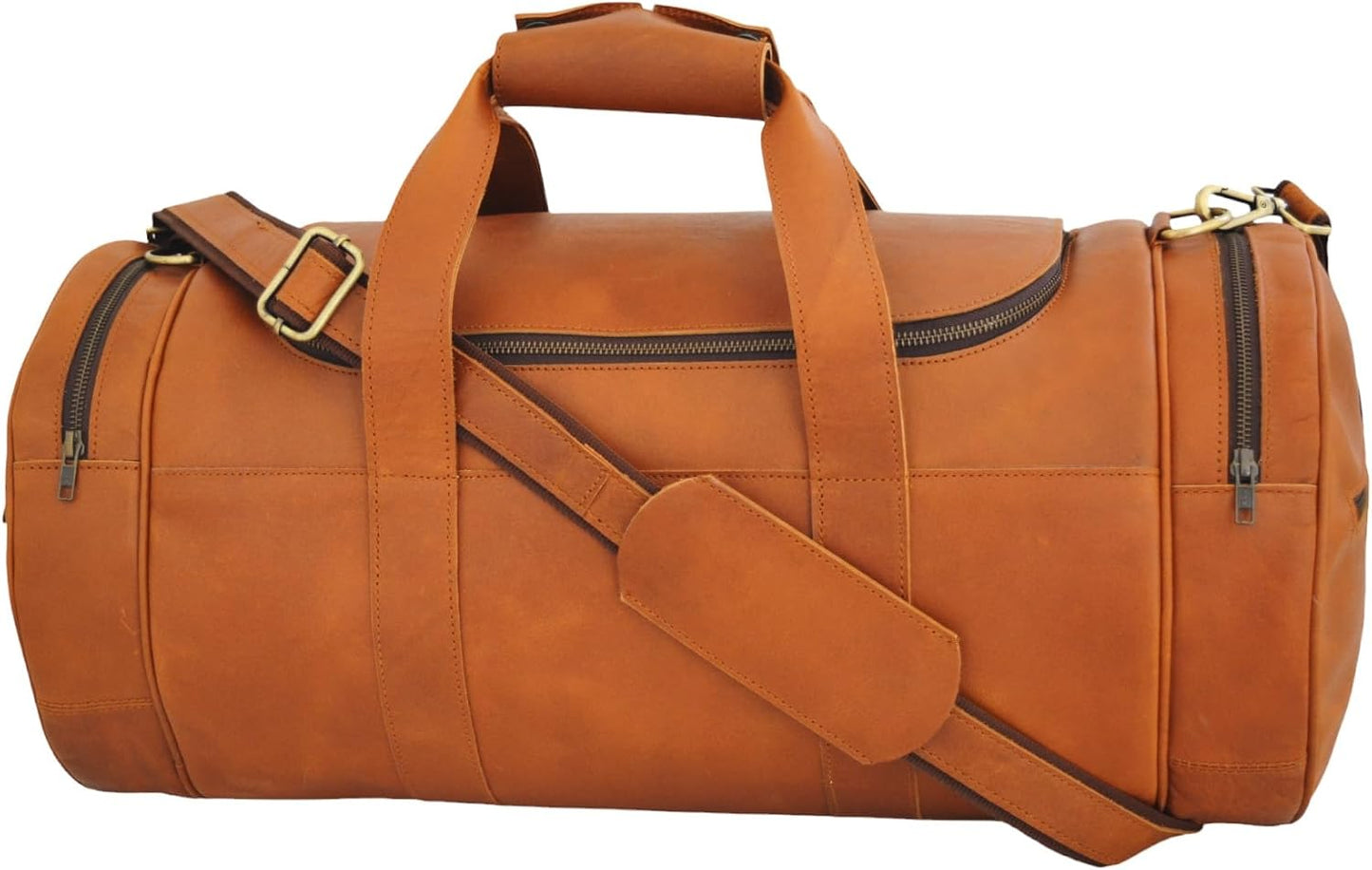 22-Inch Genuine Leather Duffle Bag – Handmade Travel, Gym & Weekender Bag for Men & Women