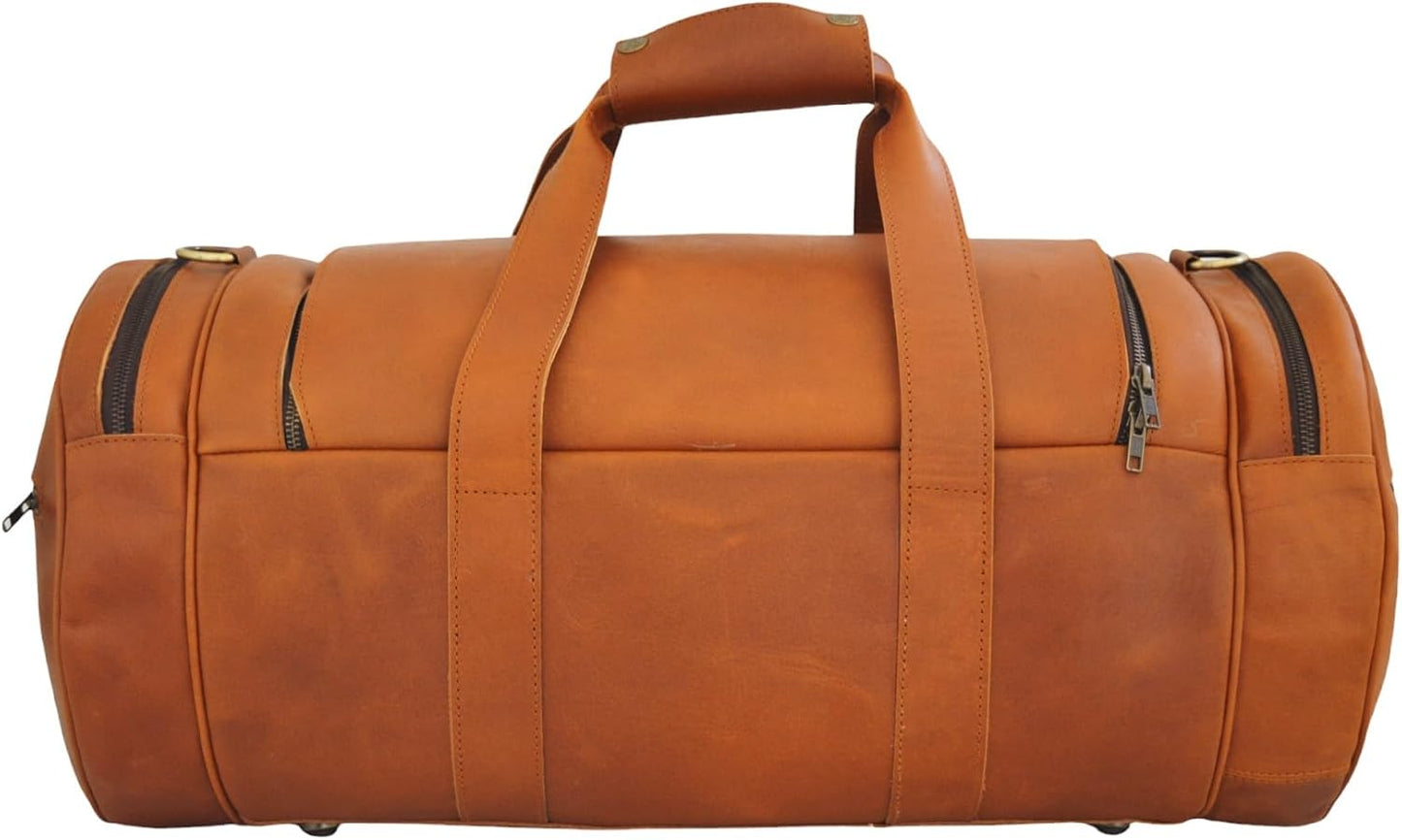 22-Inch Genuine Leather Duffle Bag – Handmade Travel, Gym & Weekender Bag for Men & Women